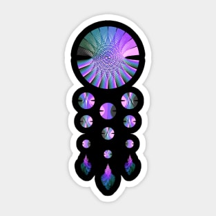 Dream Catcher | Nebula Graphs Pink Blue Green (Black) Sticker